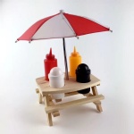 Wooden Picnic Table Sauce Holder