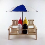 Wooden Picnic Table Condiment Holder
